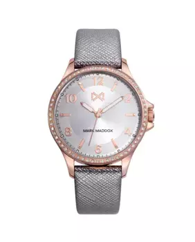 Женские часы Tooting с розовым корпусом и серым ремешком Mark Maddox