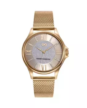 Женские часы Tooting с тремя стрелками из золотой стали с миланской сеткой Mark Maddox, золотой