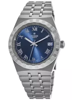 Женские часы Tudor Royal Blue с римским циферблатом из стали M28300-0006, синий