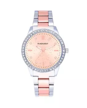 Женские часы Universe RA596204 из стали с двухцветным ремешком из розового золота Radiant, серебро
