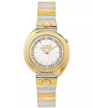 Женские часы Versus By Versace Tortona Crystal с двумя стрелками и двухцветным браслетом из нержавеющей стали, мультиколор