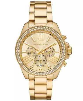 Женские часы Wren Chronograph, золотистые из нержавеющей стали, 42 мм Michael Kors, желтый