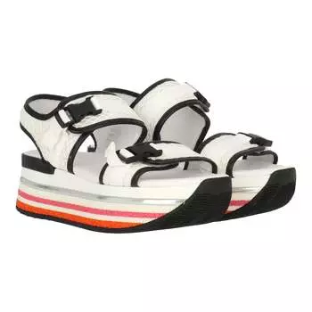 Женские черно-белые сандалии Hogan