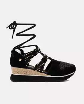 Женские черные эспадрильи на танкетке спортивные сандалии Gioseppo, черный