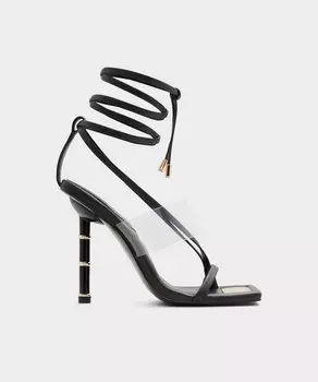 Женские черные босоножки на каблуке с квадратным носком Aldo, черный