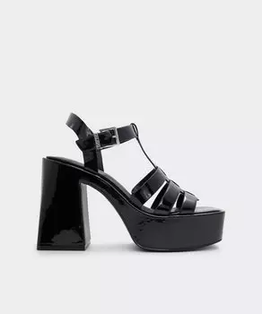 Женские черные босоножки на каблуке с квадратным носком Aldo, черный