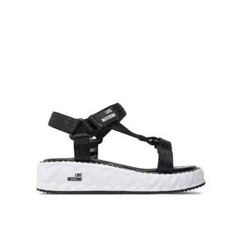 Женские черные босоножки на танкетке Love Moschino, черный