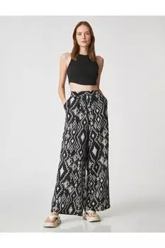 Женские черные брюки с рисунком Koton, черный