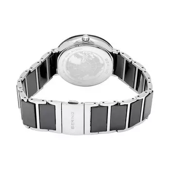 Женские черные керамические часы с звеньями — 11435-749 BERING