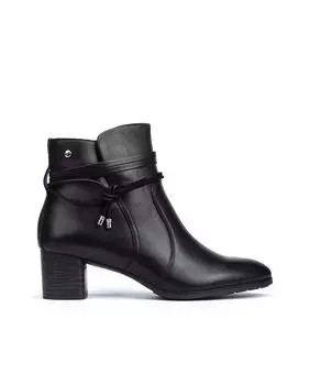 Женские черные кожаные ботильоны на молнии Pikolinos, черный