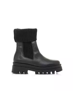 Женские черные кожаные ботильоны с эффектом носков Mustang, черный