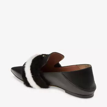 Женские черные кожаные туфли на плоской подошве Bally Hamelia 6223321, мультиколор