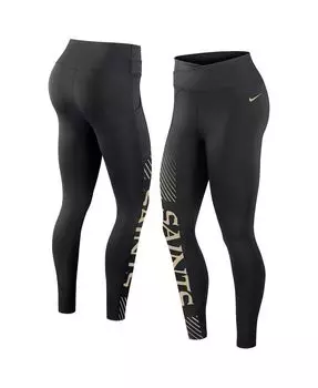 Женские черные леггинсы-кроссоверы New Orleans Saints Yard Line Nike, черный