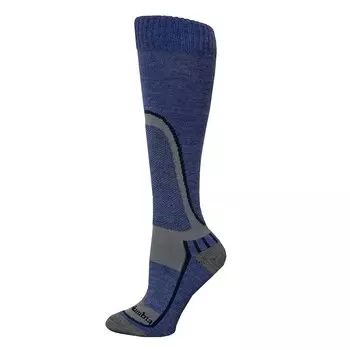 Женские черные лыжные носки Columbia Ski Slope, цвет Gray Mountain Blue