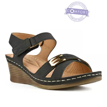 Женские черные повседневные сандалии на платформе Tendenz