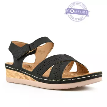 Женские черные повседневные сандалии на платформе Tendenz