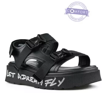 Женские черные повседневные сандалии на платформе Tendenz