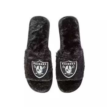 Женские черные тапочки FOCO Las Vegas Raiders со стразами