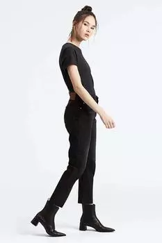 Женские черные укороченные джинсы 501 из денима — Levi's, черный