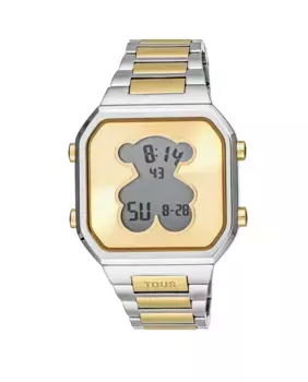 Женские цифровые часы D-BEAR с браслетом из стали SS и золотой стали IPG Tous, мультиколор