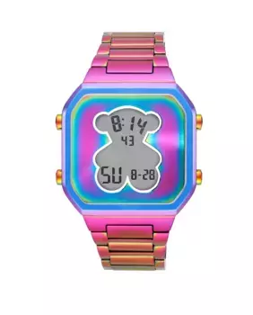 Женские цифровые часы D-Bear с браслетом из переливающейся стали с IP-покрытием Tous, розовый
