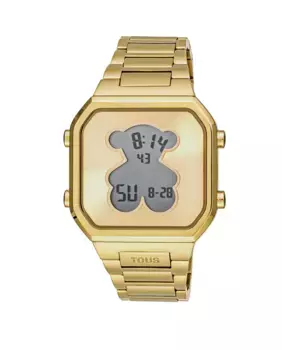 Женские цифровые часы D-BEAR с золотым стальным браслетом IPG Tous, золотой