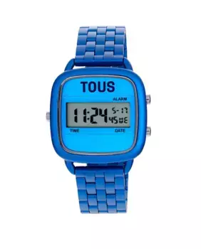 Женские цифровые часы D-Logo с синим стальным браслетом Tous, фиолетовый
