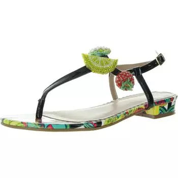 Женские декорированные сандалии с открытой пяткой Betsey Johnson, цвет black/berry multi