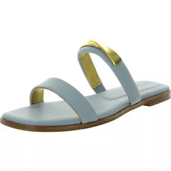 Женские декорированные сандалии-слайды из искусственного материала Donna Karan, синий