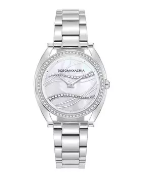 Женские деловые часы-браслет из нержавеющей стали серебристого цвета, 33,8 мм BCBGMAXAZRIA, серебро