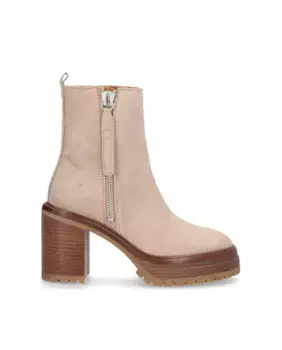 Женские детские ботильоны из шелковой кожи с нескользящей подошвой и застежкой-молнией Alpe, цвет Natural