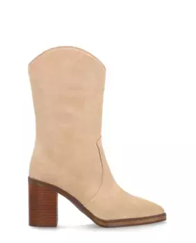 Женские детские сапоги из шелковой кожи с нескользящей подошвой и застежкой-молнией Alpe, цвет Natural