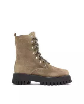 Женские детские сапоги из шелковой кожи с нескользящей подошвой и застежкой-молнией Alpe, зеленый