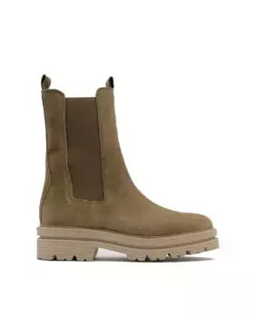 Женские детские шелковые кожаные сапожки на нескользящей подошве Alpe, зеленый