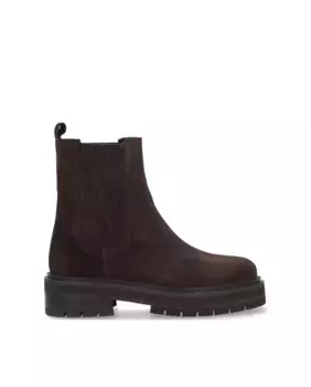 Женские детские шелковые кожаные сапожки на нескользящей подошве Alpe, коричневый