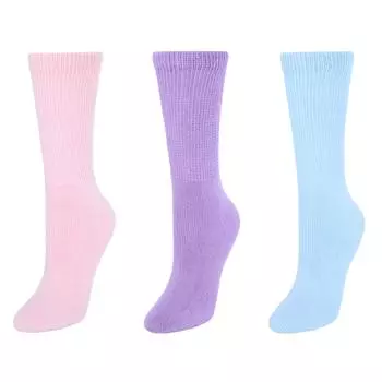 Женские диабетические носки пастельного цвета (3 пары) CTM, розовый/светло-голубой/фиолетовый