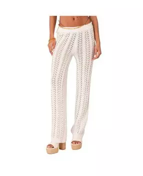 Женские длинные брюки крючком с эластичным поясом Edikted, белый