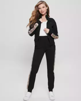 Женские длинные брюки с манжетами Guess, черный