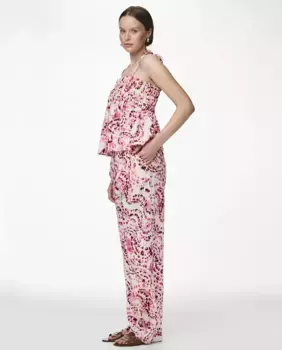 Женские длинные брюки с принтом Pieces, розовый