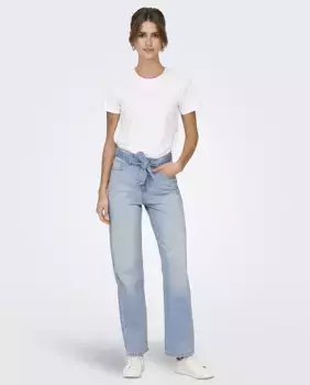 Женские длинные джинсы с высокой талией и поясом Only, голубой