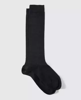 Женские длинные и высокие носки Falke из шерсти и хлопка, серый