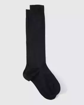 Женские длинные и высокие носки Falke из шерсти и хлопка, черный