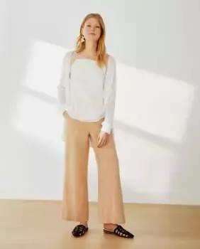 Женские длинные льняные брюки Southern Cotton, бежевый