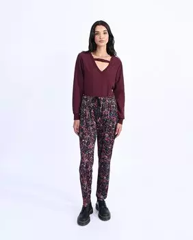 Женские длинные прямые бархатные брюки с принтом Molly Bracken, черный