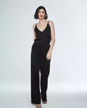 Женские длинные широкие брюки из трикотажа с люрексом & Me Unlimited, черный