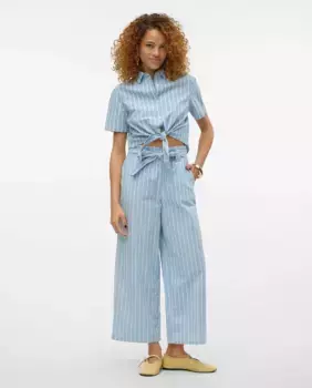 Женские длинные струящиеся брюки Vero Moda, светло-голубой