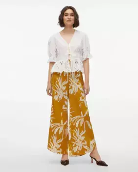 Женские длинные струящиеся брюки Vero Moda, золотой