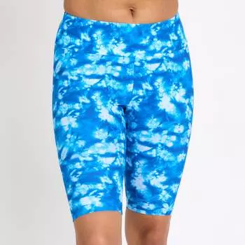 Женские длинные велосипедные шорты для плавания с высокой талией Calypsa, цвет blue tie dye