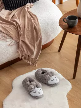 Женские домашние тапочки с вышивкой LCW STEPS, серый