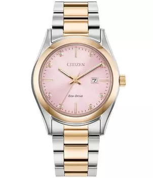 Женские двухцветные аналоговые часы Citizen Eco-Drive из нержавеющей стали, мультиколор